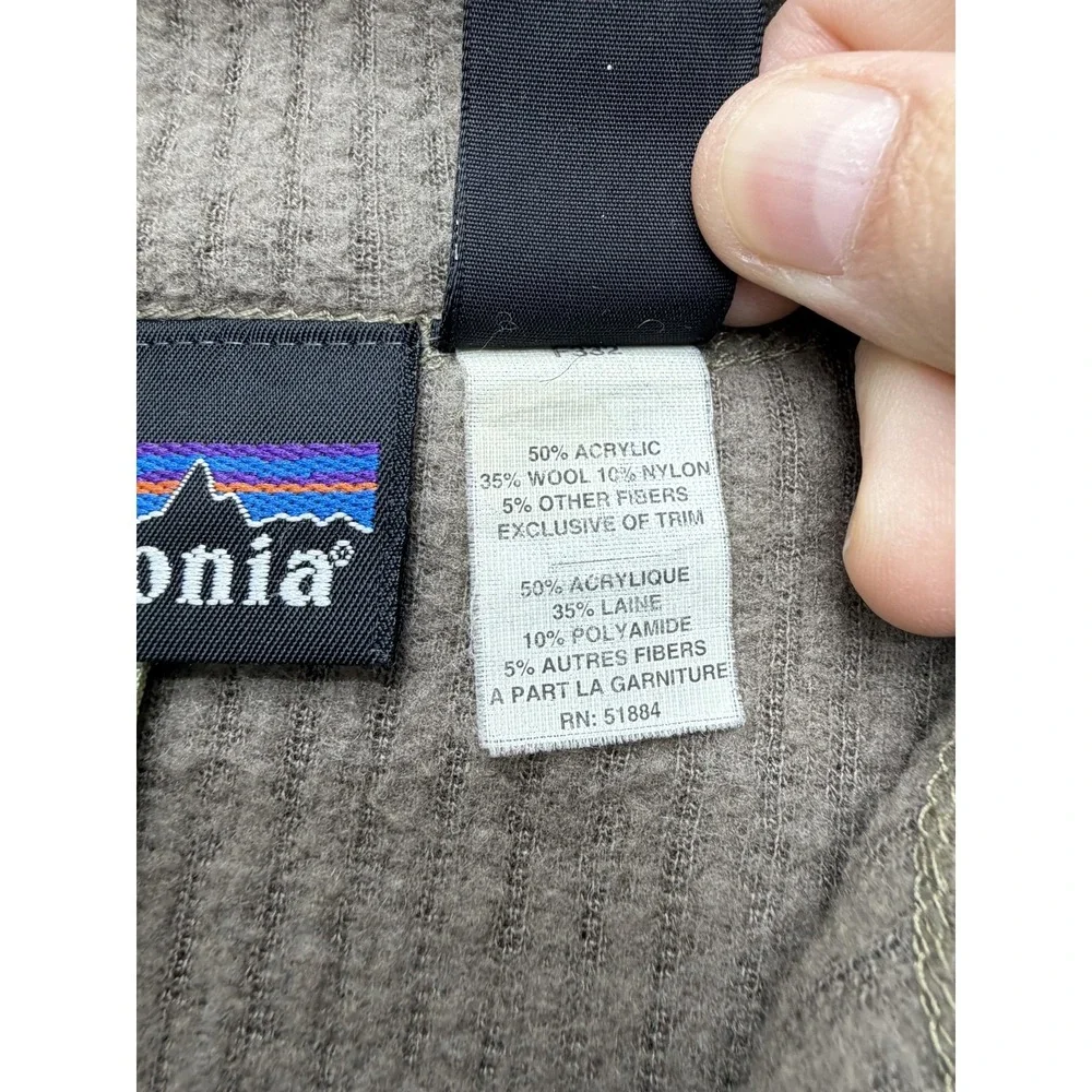 Patagonia Sweater Womens Medium Brown Wool Blend 1/4 Zip Mock Neck Pullover USA